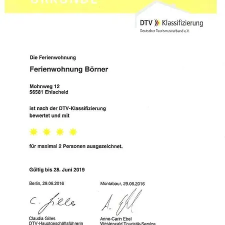 Apartment Ferienunterkunft Boerner Ehlscheid